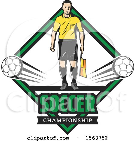 Clipart of a Referee and Soccer Design - Royalty Free Vector Illustration by Vector Tradition SM