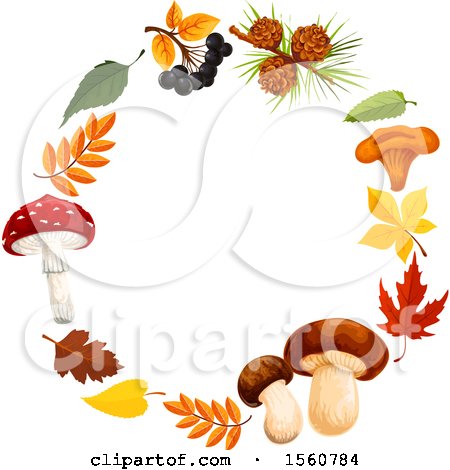 Clipart of a Fall Time Frame with Autumn Leaves - Royalty Free Vector Illustration by Vector Tradition SM