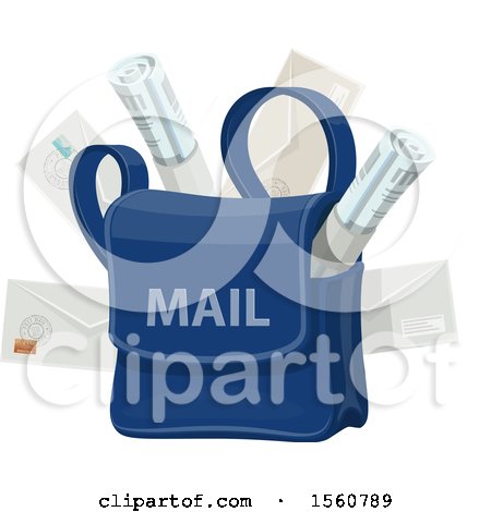 Clipart of a Mail Bag - Royalty Free Vector Illustration by Vector Tradition SM