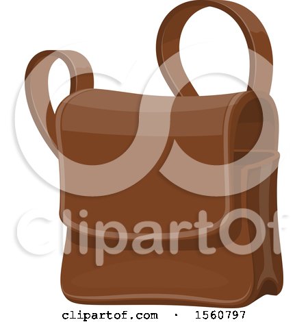 Clipart of a Brown Mail Courier Bag - Royalty Free Vector Illustration by Vector Tradition SM
