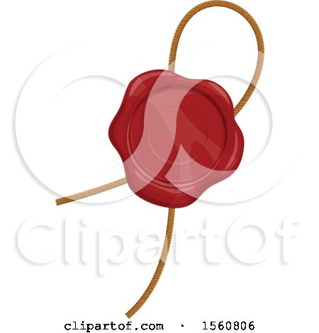 Clipart of a Red Wax Seal - Royalty Free Vector Illustration by Vector Tradition SM