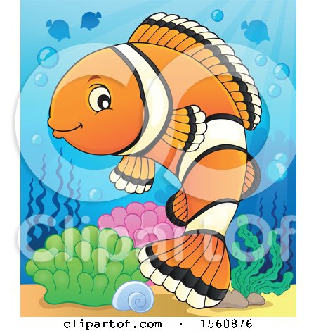Clipart of a Clownfish - Royalty Free Vector Illustration by visekart