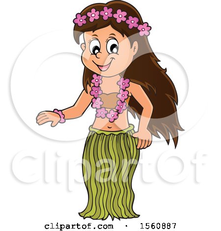 Clipart of a Hawaiian Hula Dancer - Royalty Free Vector Illustration by visekart