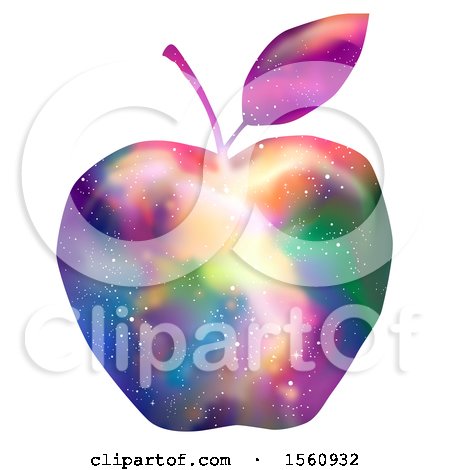 Clipart of a Colorful Galaxy Apple - Royalty Free Vector Illustration by BNP Design Studio