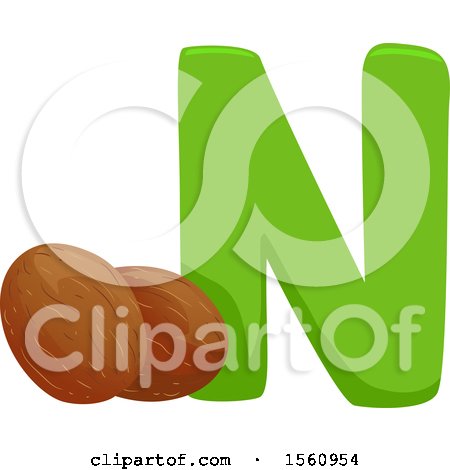 Clipart of a Letter a and Apple - Royalty Free Vector Illustration by BNP Design Studio
