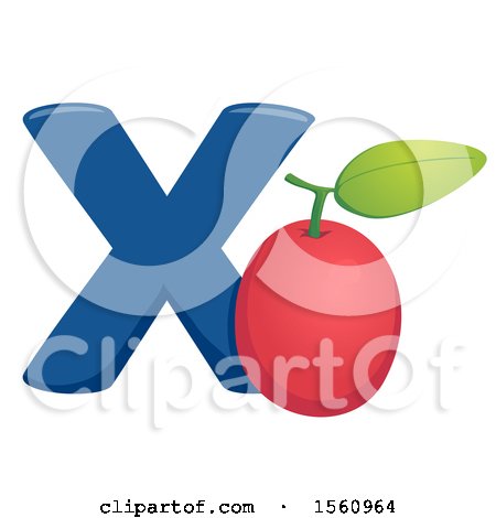 Clipart of a Letter X and Ximenia - Royalty Free Vector Illustration by BNP Design Studio