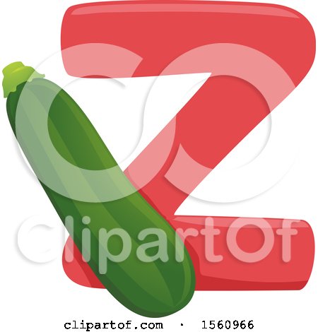 Clipart of a Letter Z and Zucchini - Royalty Free Vector Illustration by BNP Design Studio