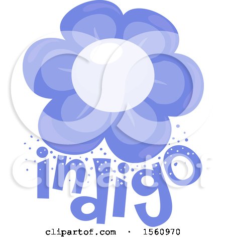 Clipart of a Flower over the Word Indigo - Royalty Free Vector Illustration by BNP Design Studio