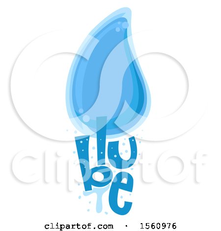 Clipart of a Water Drop over the Word Blue - Royalty Free Vector Illustration by BNP Design Studio