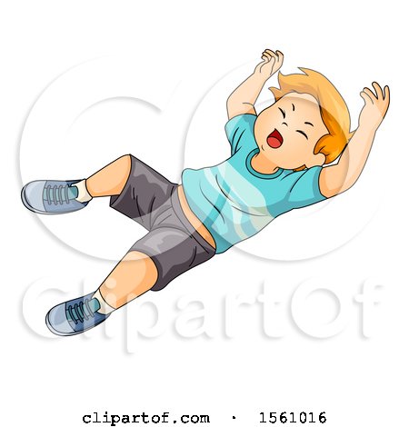 Clipart of a Boy Falling - Royalty Free Vector Illustration by BNP Design Studio