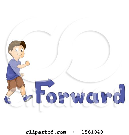 Clipart of a Boy Walking Forward, with Text - Royalty Free Vector Illustration by BNP Design Studio