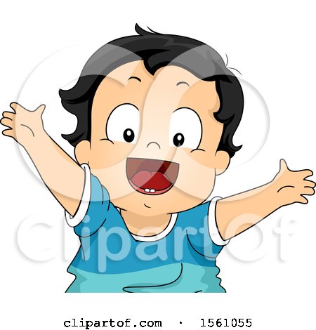 Clipart of a Toddler Boy with New Teeth - Royalty Free Vector Illustration by BNP Design Studio