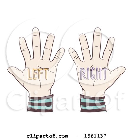 Clipart of Left and a Right Hands - Royalty Free Vector Illustration by BNP Design Studio