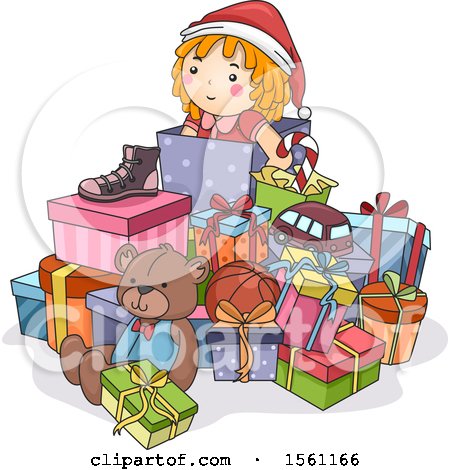 Clipart of a Pile of Christmas Presents - Royalty Free Vector Illustration by BNP Design Studio