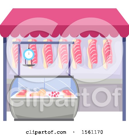 Clipart of a Meat Stand - Royalty Free Vector Illustration by BNP Design Studio