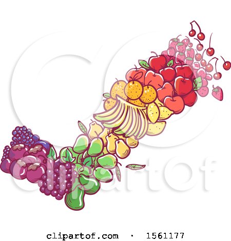 Clipart of a Check Mark Formed of Colorful Fruit - Royalty Free Vector Illustration by BNP Design Studio