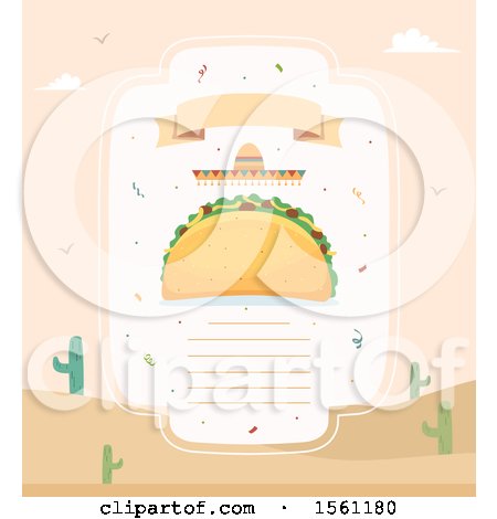 Clipart of a Blank Taco Menu - Royalty Free Vector Illustration by BNP Design Studio