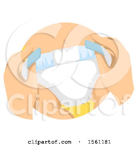Clipart of a Pair of Hands Changing a Baby Diaper - Royalty Free Vector Illustration by BNP Design Studio
