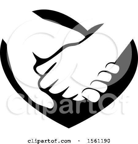 Clipart of Hands of a Mother and Child over a Heart - Royalty Free Vector Illustration by BNP Design Studio