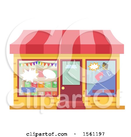 Clipart of a Comic Book Store Front - Royalty Free Vector Illustration by BNP Design Studio