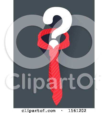 Clipart of a Question Mark Formed of a Business Tie - Royalty Free Vector Illustration by BNP Design Studio