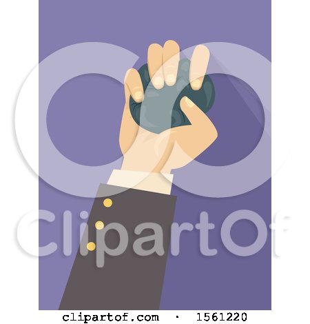 Clipart of a Stressed Business Man's Hand Squeezing a Stress Ball - Royalty Free Vector Illustration by BNP Design Studio