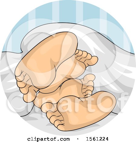 Clipart of Feet of a Couple Under a Blanket - Royalty Free Vector Illustration by BNP Design Studio