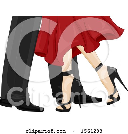 Clipart of Feet of a Ballroom Dancing Couple - Royalty Free Vector Illustration by BNP Design Studio