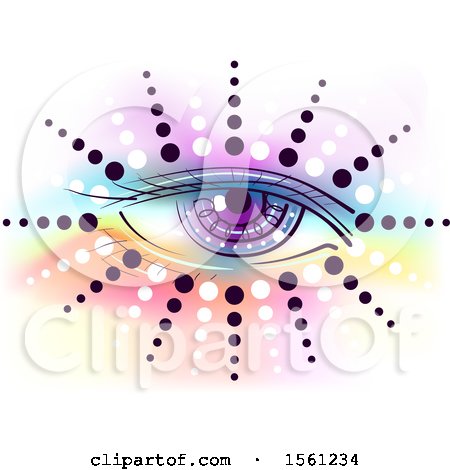Clipart of a Magical Third Eye with Dots and Colors - Royalty Free Vector Illustration by BNP Design Studio