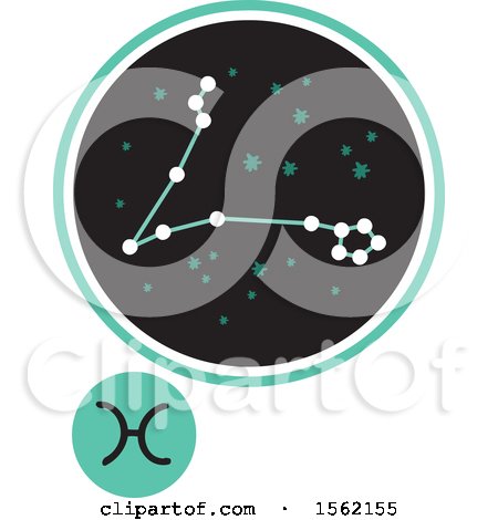 Clipart of a Star Constellation and Pisces Zodiac Symbol - Royalty Free Vector Illustration by NL shop