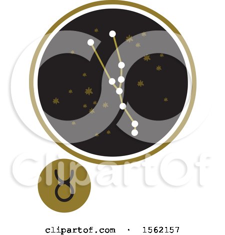 Clipart of a Star Constellation and Taurus Zodiac Symbol - Royalty Free Vector Illustration by NL shop