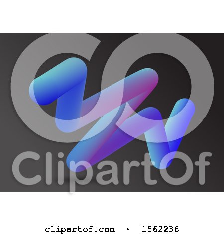 Clipart of a 3D Background with a Fluid Abstract Shape - Royalty Free Vector Illustration by KJ Pargeter