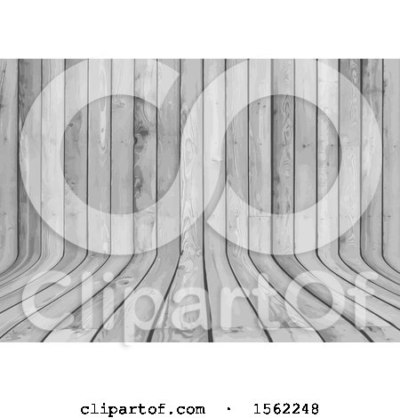 Clipart of a Curved Wood Background - Royalty Free Vector Illustration by KJ Pargeter