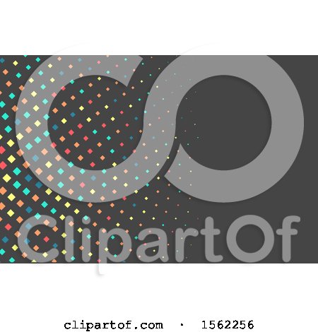 Clipart of a Colorful Diamond Pattern Design on Gray - Royalty Free Vector Illustration by KJ Pargeter