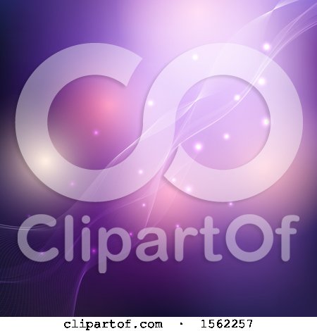 Clipart of a Purple Background with Waves and Flares - Royalty Free Vector Illustration by KJ Pargeter
