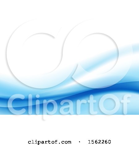 Clipart of a Blue Wave Background - Royalty Free Vector Illustration by KJ Pargeter