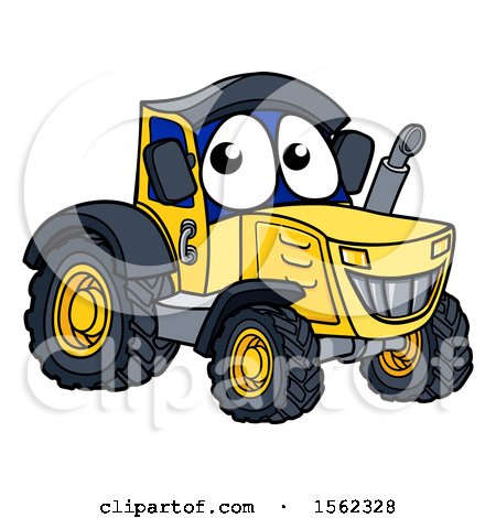 Clipart of a Cartoon Happy Tractor Character Mascot - Royalty Free Vector Illustration by AtStockIllustration