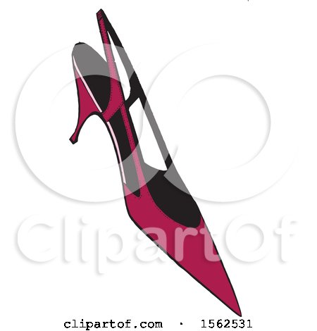 Clipart of a Kitten Heeled Pointy Toe Shoe - Royalty Free Vector Illustration by Dennis Holmes Designs