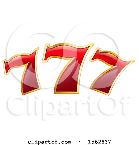 Clipart of a Red and Gold Lucky Triple Seven Design - Royalty Free Vector Illustration by Vector Tradition SM