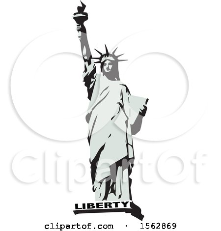 Clipart of a Statue of Liberty with Text - Royalty Free Vector Illustration by Dennis Holmes Designs