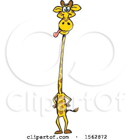 Clipart of a Cartoon Silly Giraffe with His Tongue Hanging out - Royalty Free Vector Illustration by Dennis Holmes Designs