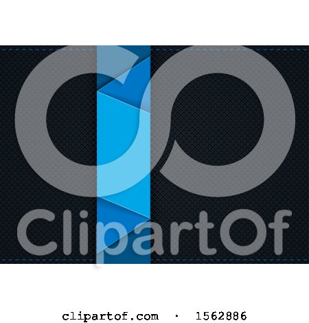 Clipart of a Blue Geometric Panel on a Black Background - Royalty Free Vector Illustration by dero