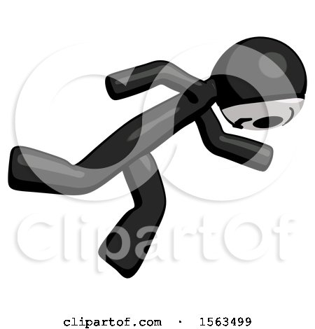 Black Little Anarchist Hacker Man Running While Falling down by Leo Blanchette