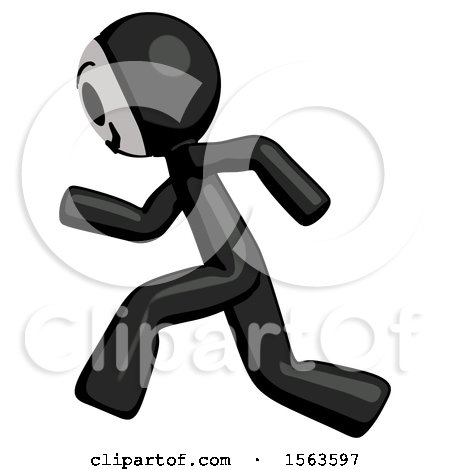 Black Little Anarchist Hacker Man Running Fast Left by Leo Blanchette