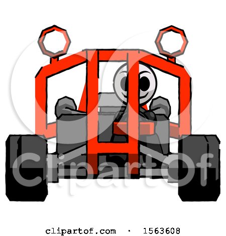 Black Little Anarchist Hacker Man Riding Sports Buggy Front View by Leo Blanchette