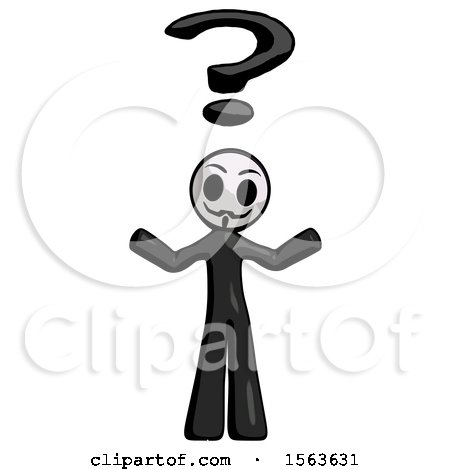 Black Little Anarchist Hacker Man with Question Mark Above Head, Confused by Leo Blanchette