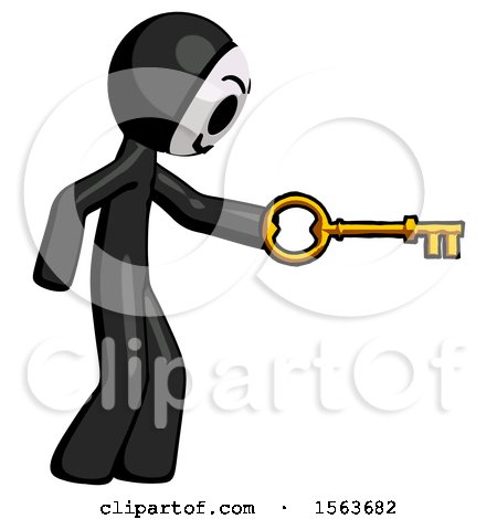 Black Little Anarchist Hacker Man with Big Key of Gold Opening Something by Leo Blanchette