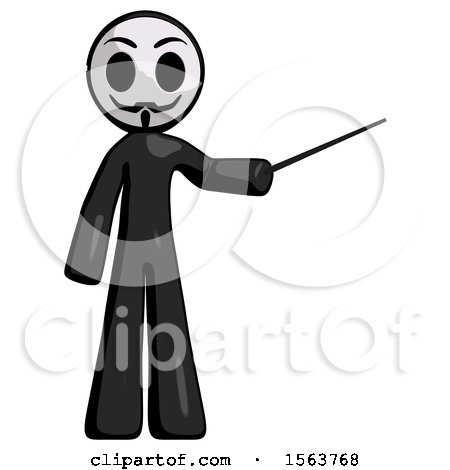 Black Little Anarchist Hacker Man Teacher or Conductor with Stick or Baton Directing by Leo Blanchette