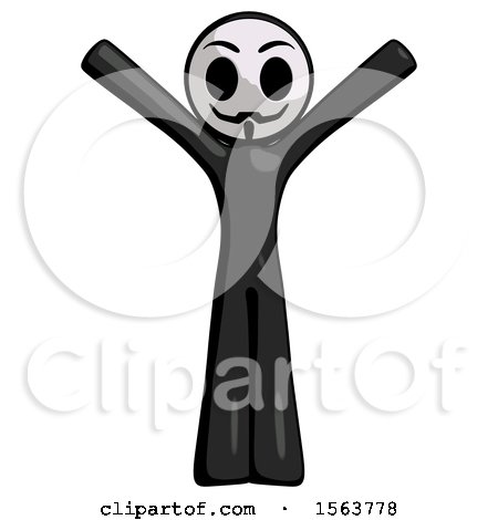 Black Little Anarchist Hacker Man with Arms out Joyfully by Leo Blanchette