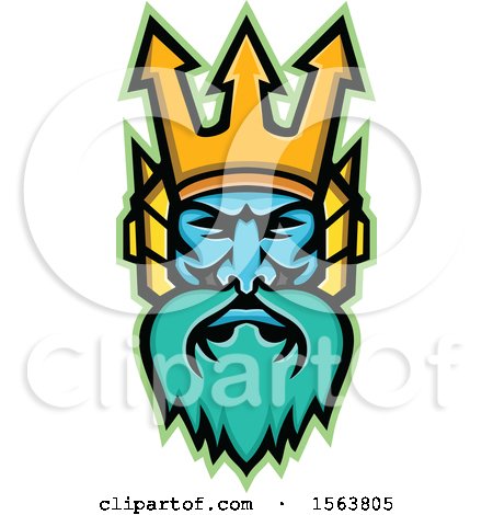 Clipart of a Mascot of Poseidon - Royalty Free Vector Illustration by patrimonio
